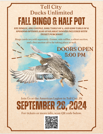 Event Tell City Ducks Unlimited Fall Bingo and Dinner Event