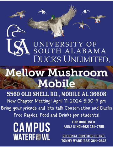 Event University of South Alabama Ducks Unlimited- NEW CHAPTER MEETING