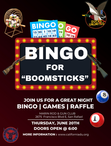 Event Ducks Unlimited Marin County Bingo for Boomsticks