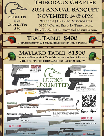 Event Thibodaux Ducks Unlimited Banquet