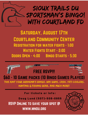 Event Sioux Trails Gun Bingo w/ Courtland Fire Department!