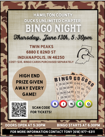 Event Hamilton County Ducks Unlimited Bingo Night