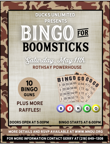 Event Bingo for Boomsticks (Rothsay)