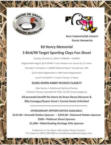Event Ed Henry Memorial 3 Bird/99 Target Sporting Clays Fun Shoot