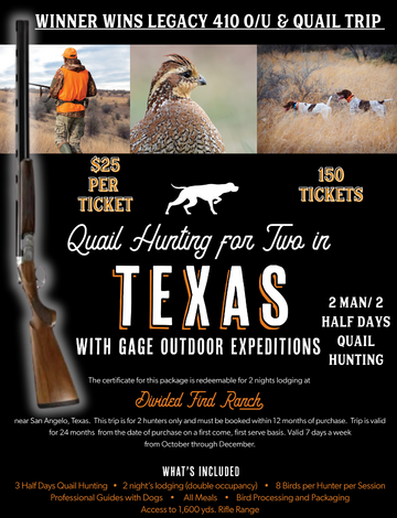 Event PA DU Texas Quail Hunt for 2 & Legacy .410