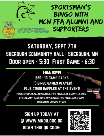 Event Sportsman's Bingo W/MCW FFA Alumni Association