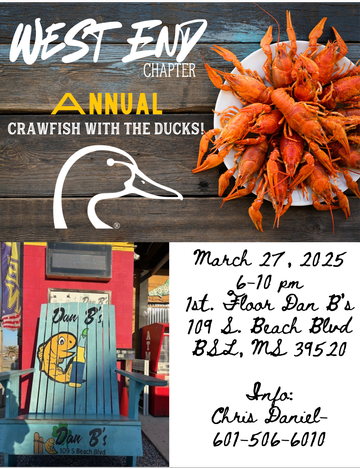 Event West End's  Annual "Crawfish with the Ducks"- Bay St. Louis