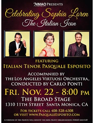 Event "Celebrating Sophia Loren"  Italian Tenor Pasquale Esposito &  Maestro Carlo Ponti