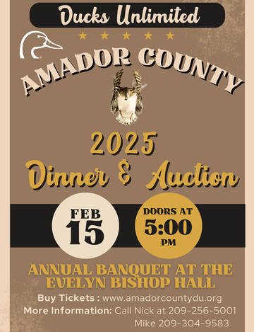 Event Amador County Ducks Unlimited Annual Dinner