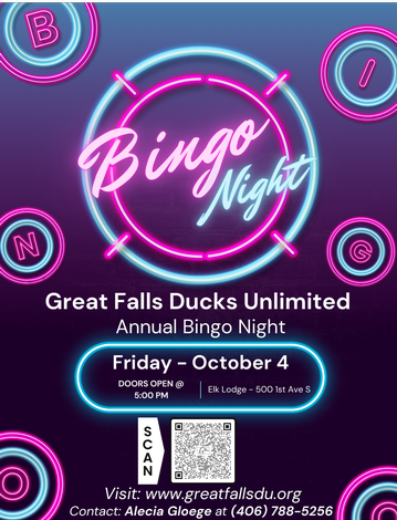 Event Great Falls Ducks Unlimited Bingo Night Presented By NonStop Local