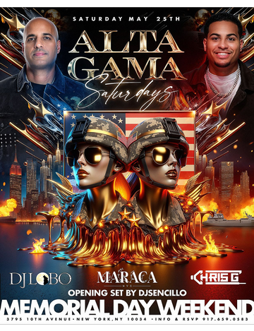 Event Alta Gama Saturdays Memorial Day Weekend At Maraca NYC