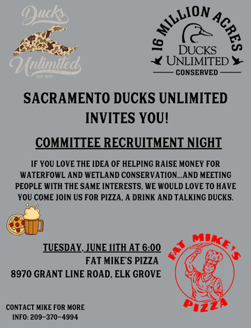 Event Sacramento Ducks Unlimited Committee Recruitment Night