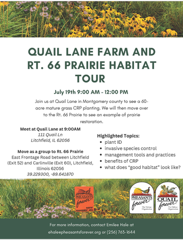 Event QUAIL LANE FARM AND RT. 66 PRAIRIE HABITAT TOUR