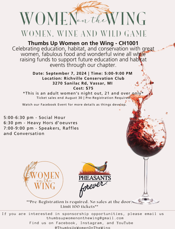 Event Women, Wine and Wild Game Fundraiser