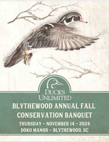 Event Blythewood Ducks Unlimited Fall Banquet & Pre-Event Raffle