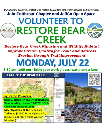 Event Restore Bear Creek with CCTU and Jeffco at Lair O' the Bear