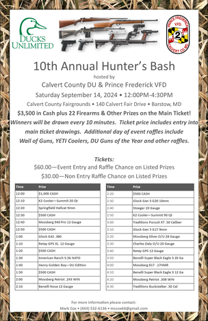 Event 10th Annual Calvert County DU & Prince Frederick VFD Gun Bash