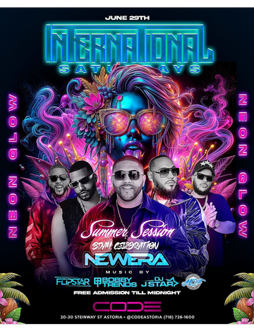Event International Saturdays Neon Glow DJ New Era Bday Bash DJ Bobby Trends Live At Code Astoria