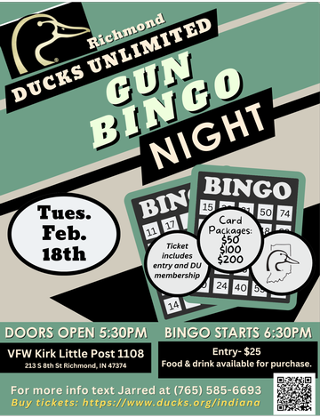 Event Richmond Ducks Unlimited Bingo Night