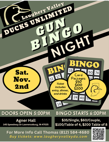 Event Laughery Valley Ducks Unlimited Gun Bingo