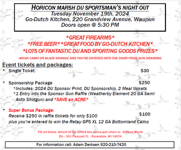 Event Horicon Marsh Sportsman's Night Out