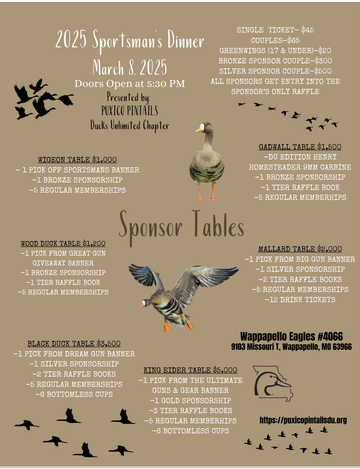 Event Puxico Pintails Annual Sportsman's Dinner