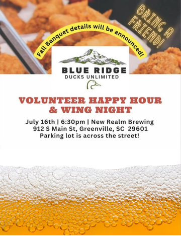 Event Blue Ridge DU - Volunteer Happy Hour and Wing Night