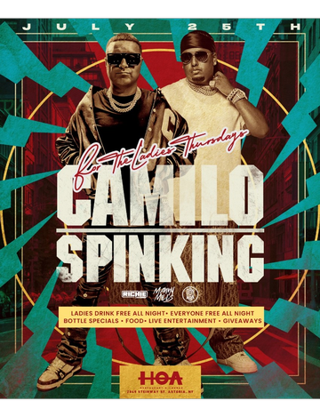 Event For The Ladies Thursdays DJ Camilo Live With DJ Spinking At HOA