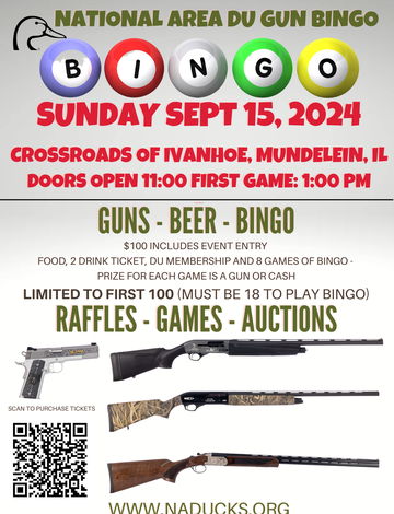 Event National Area Ducks Unlimited Gun Bingo