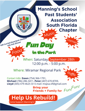 Event Fun Day In the Park - Manning's School Past Student Assoc of South Florida ,Inc