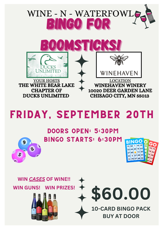 Event Winehave Ducks Unlimited Bingo! 