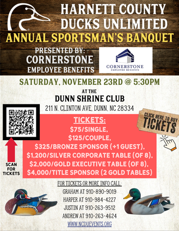 Event Harnett County Sportsman's Banquet presented by Cornerstone Employee Benefits