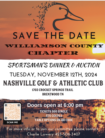 Event Williamson County Sportsman's Dinner & Auction 