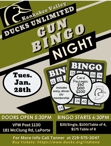 Event Kankakee Valley DU Gun Bingo (LaPorte)