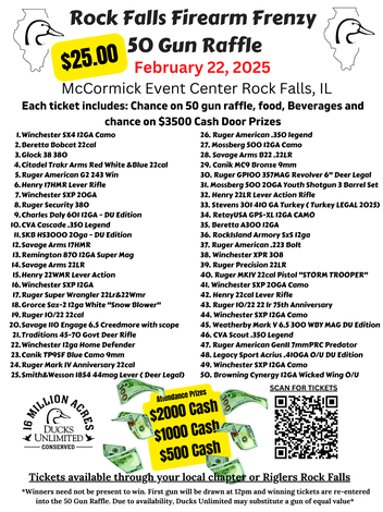 Event Rock Falls Firearm Frenzy - 50 Gun Super Raffle