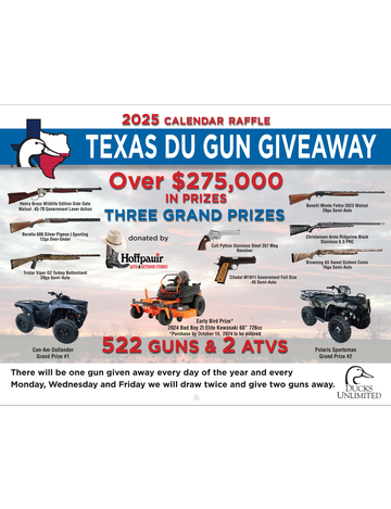 Event 2025 Texas DU Gun Giveaway Calendars-West Texas