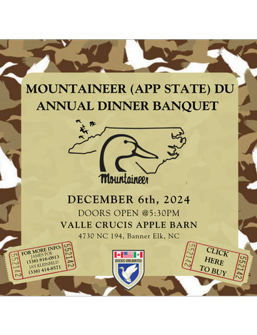 Event Mountaineer (App State) Ducks Unlimited Chapter