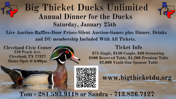 Event Big Thicket Ducks Unlimited Dinner (Cleveland)