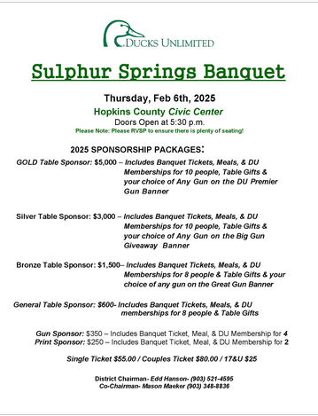 Event Sulphur Springs Dinner