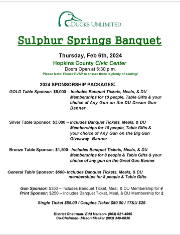 Event Sulphur Springs Dinner