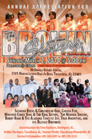 Event BROWN SISTERS OF TUSCALOOSA ANNIVERSARY