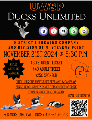 Event UWSP Ducks Unlimited Deer Hunters Bingo